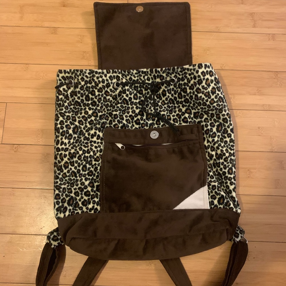 Velvet Cheetah-print Backpack
